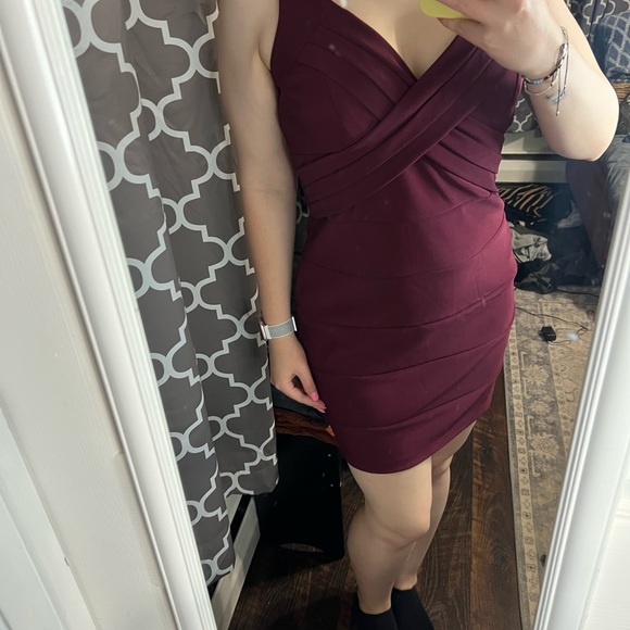 Emerald Sundae Deep Red Mini Dress - Picture 1 of 1